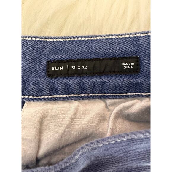 PACSUN Men's Sz: 31x32 Blue Slim Pleated Blue Comfort Stretch Jean Pants - Picture 12 of 14